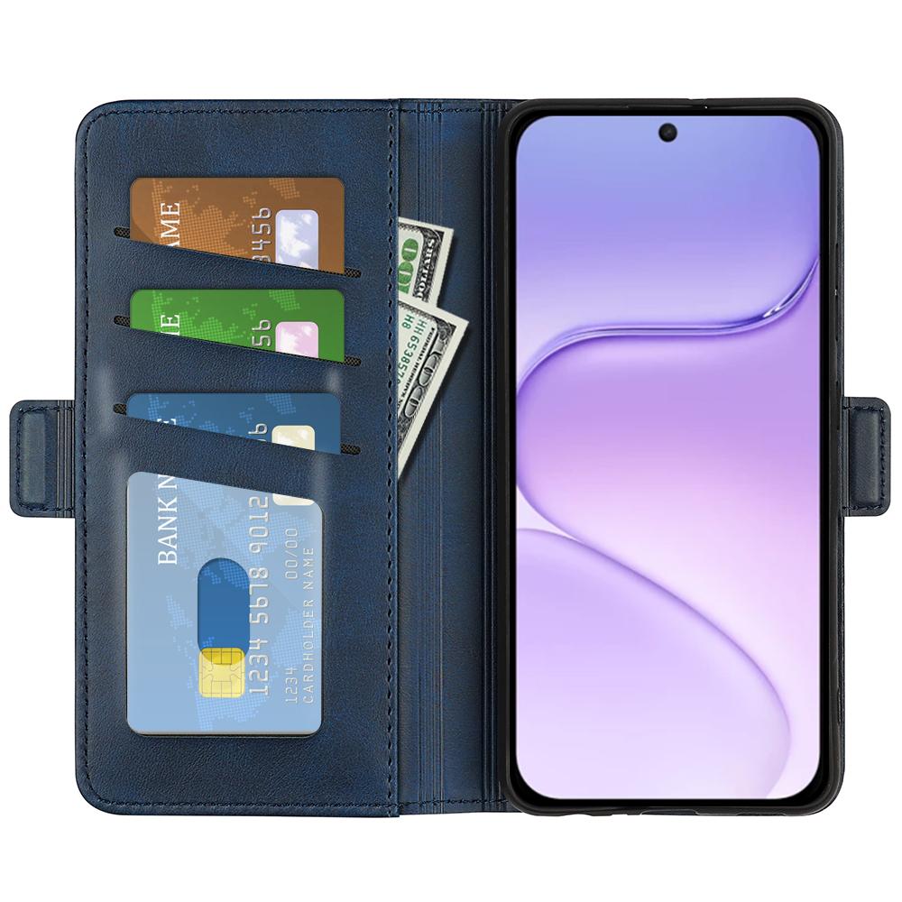 For Honor 600 Smart 5G Dual-side Magnetic Buckle Horizontal Flip Leather Phone Case - Dark Blue - SYA002802119D