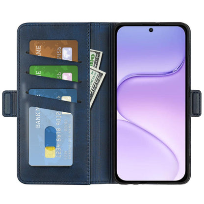 For Honor 600 Smart 5G Dual-side Magnetic Buckle Horizontal Flip Leather Phone Case - Dark Blue - SYA002802119D