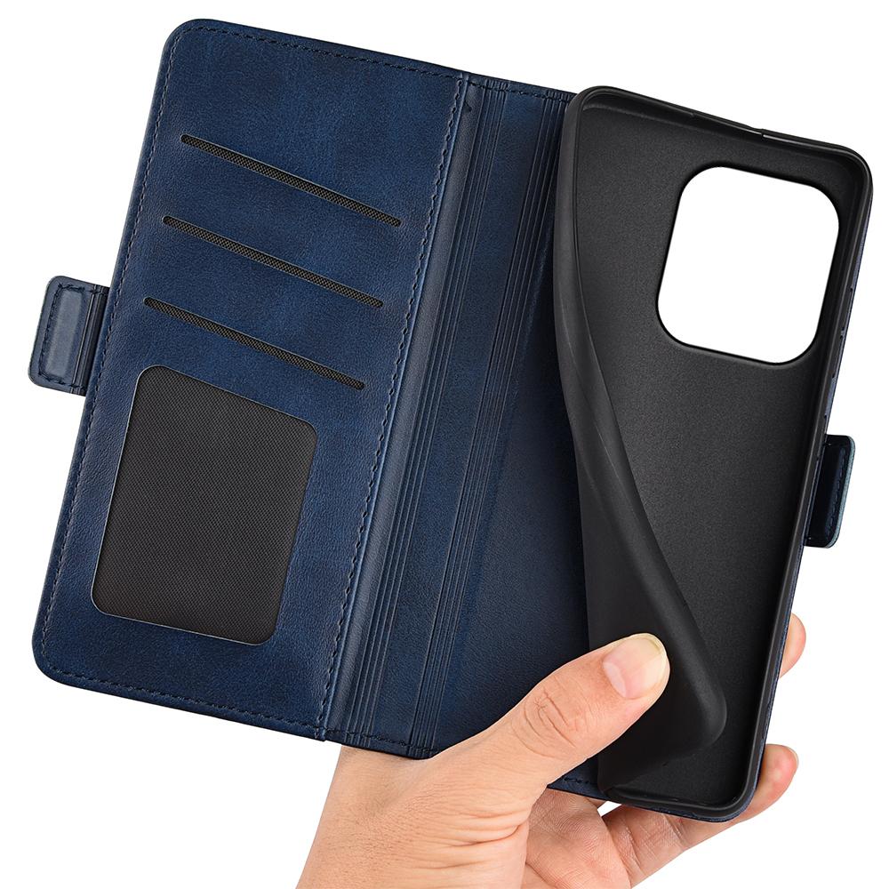 For Honor 600 Smart 5G Dual-side Magnetic Buckle Horizontal Flip Leather Phone Case - Dark Blue - SYA002802119D