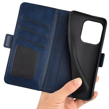For Honor 600 Smart 5G Dual-side Magnetic Buckle Horizontal Flip Leather Phone Case - Dark Blue - SYA002802119D