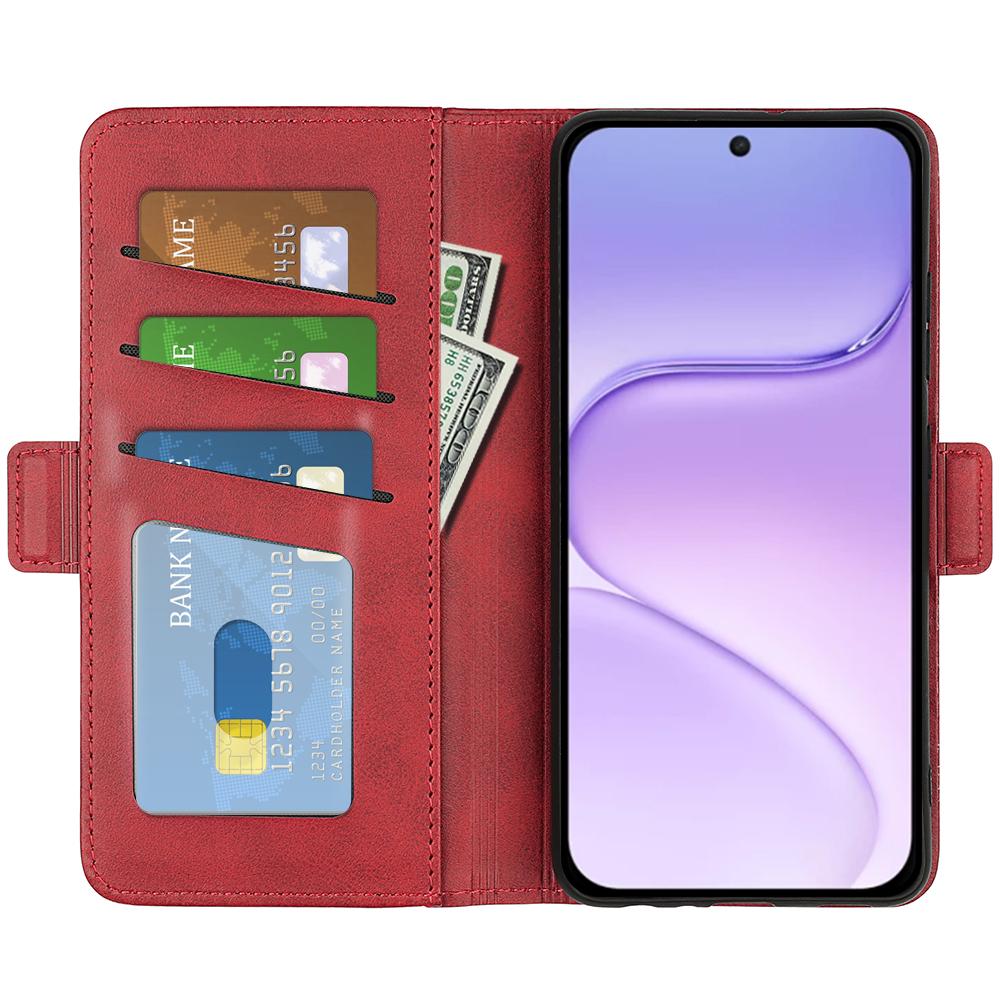For Honor 600 Smart 5G Dual-side Magnetic Buckle Horizontal Flip Leather Phone Case - Red - SYA002802119E