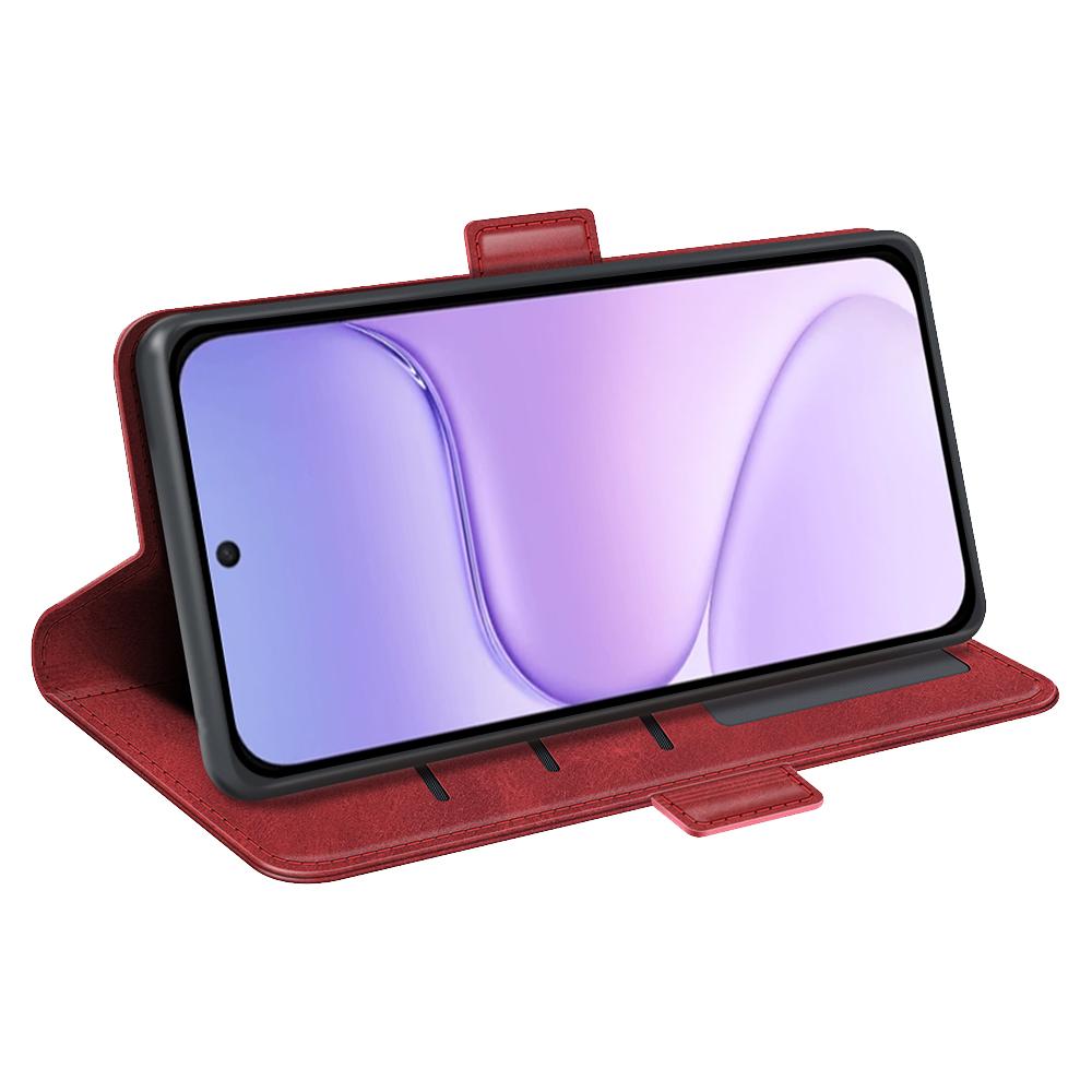 For Honor 600 Smart 5G Dual-side Magnetic Buckle Horizontal Flip Leather Phone Case - Red - SYA002802119E