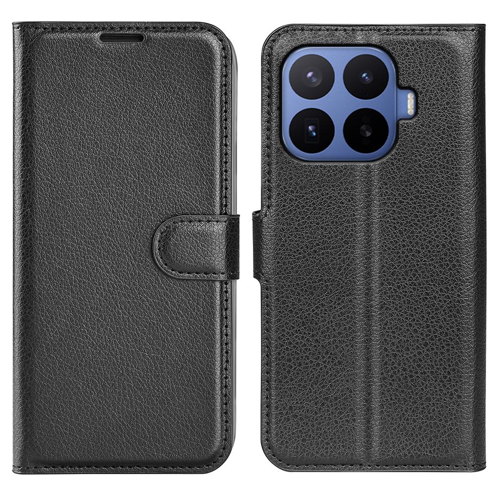 For Xiaomi 17T Pro  5G Litchi Texture Horizontal Flip Leather Phone Case with Holder - Black - SYA002804636A