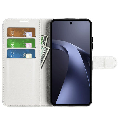 For Xiaomi 17T Pro  5G Litchi Texture Horizontal Flip Leather Phone Case with Holder - White - SYA002804636B