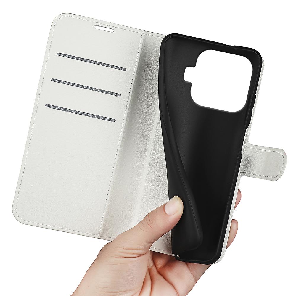 For Xiaomi 17T Pro  5G Litchi Texture Horizontal Flip Leather Phone Case with Holder - White - SYA002804636B