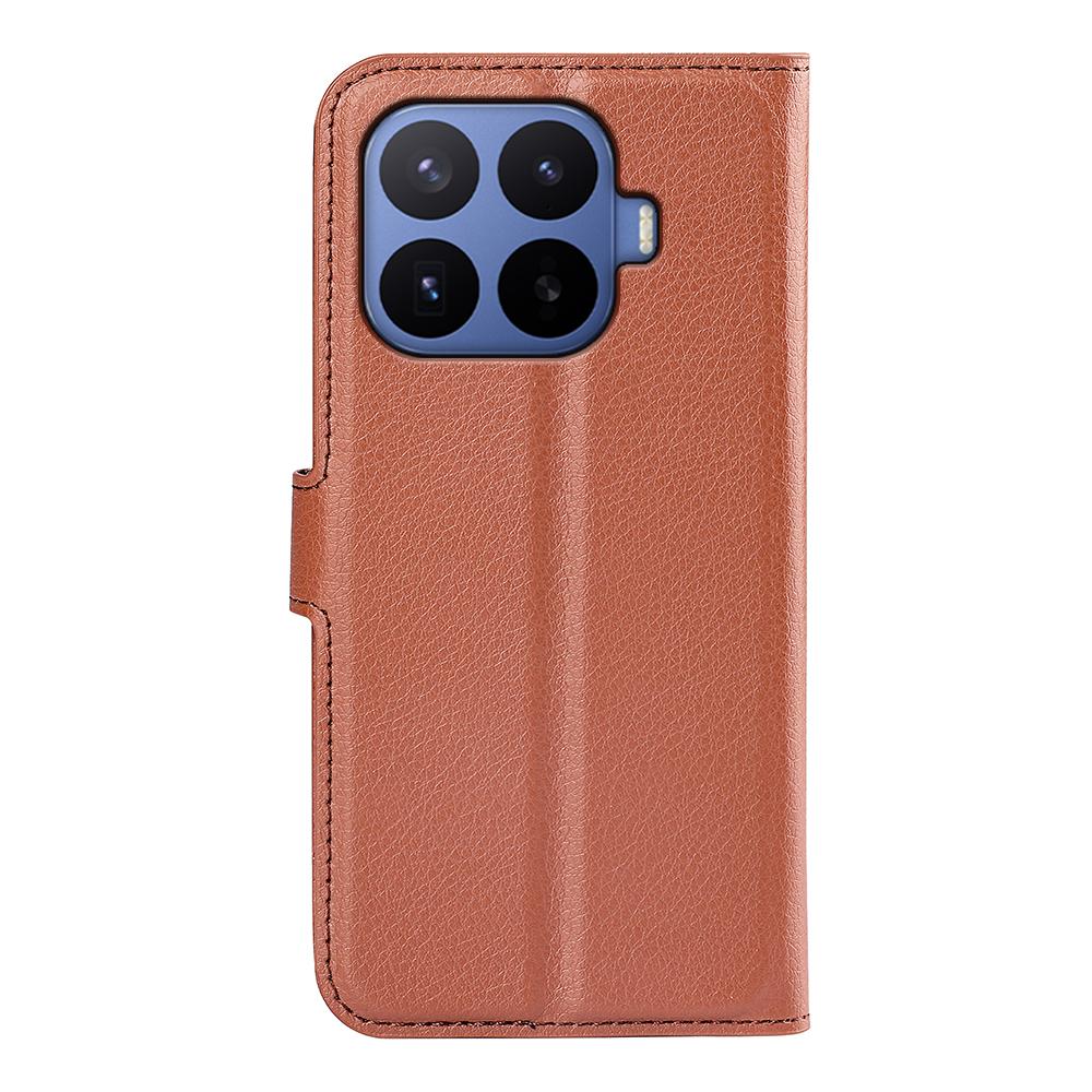 For Xiaomi 17T Pro  5G Litchi Texture Horizontal Flip Leather Phone Case with Holder - Brown - SYA002804636D