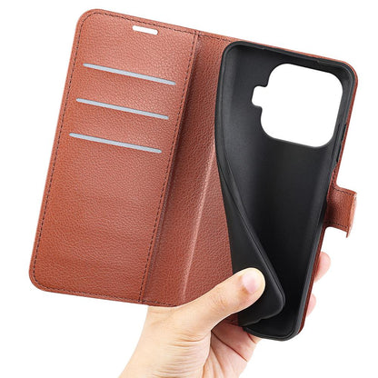 For Xiaomi 17T Pro  5G Litchi Texture Horizontal Flip Leather Phone Case with Holder - Brown - SYA002804636D