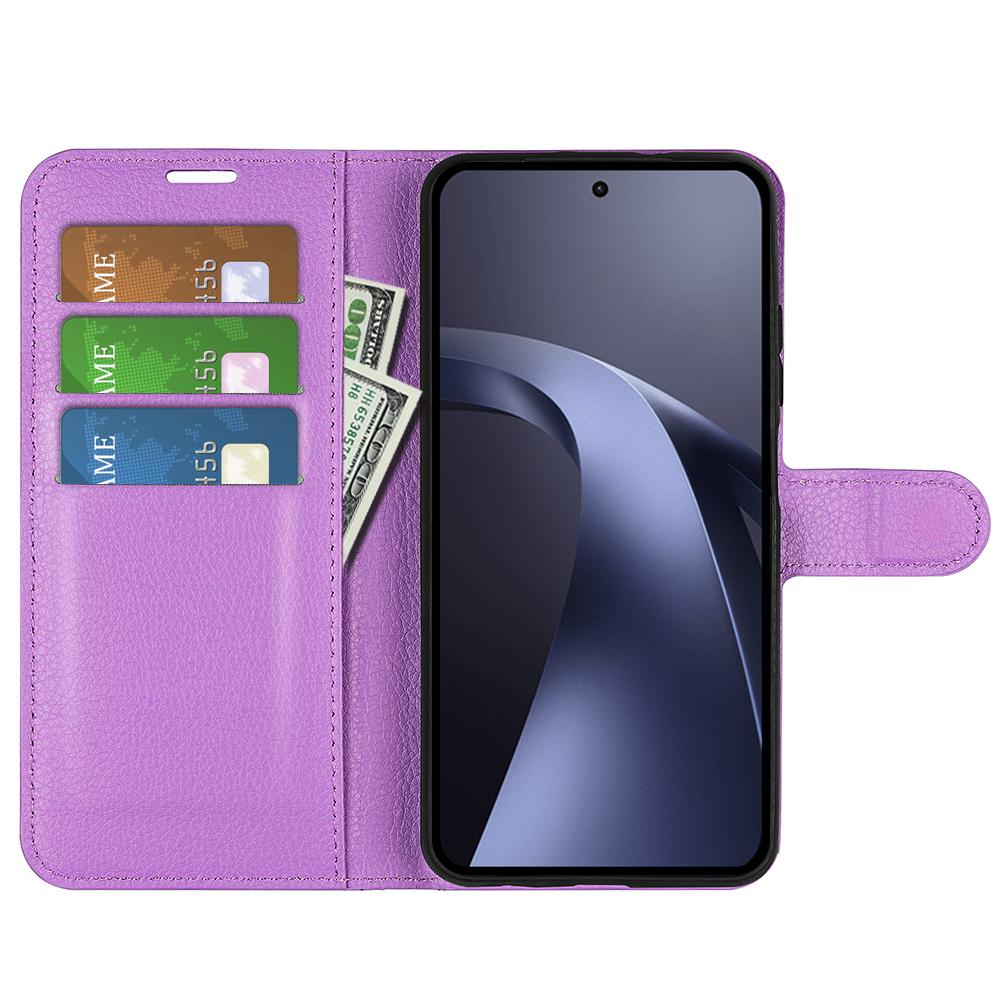 For Xiaomi 17T Pro  5G Litchi Texture Horizontal Flip Leather Phone Case with Holder - Purple - SYA002804636E