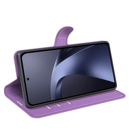 For Xiaomi 17T Pro  5G Litchi Texture Horizontal Flip Leather Phone Case with Holder - Purple - SYA002804636E