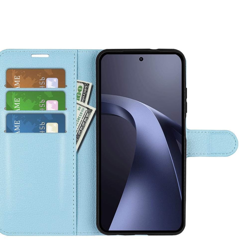 For Xiaomi 17T Pro  5G Litchi Texture Horizontal Flip Leather Phone Case with Holder - Blue - SYA002804636F