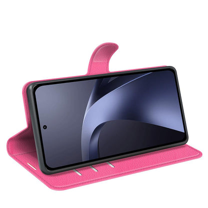 For Xiaomi 17T Pro  5G Litchi Texture Horizontal Flip Leather Phone Case with Holder - Rose Red - SYA002804636H