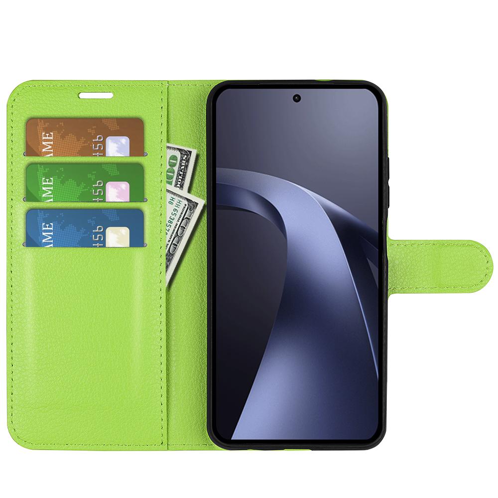 For Xiaomi 17T Pro  5G Litchi Texture Horizontal Flip Leather Phone Case with Holder - Green - SYA002804636I