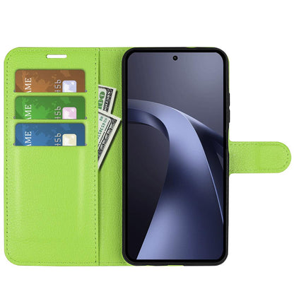 For Xiaomi 17T Pro  5G Litchi Texture Horizontal Flip Leather Phone Case with Holder - Green - SYA002804636I
