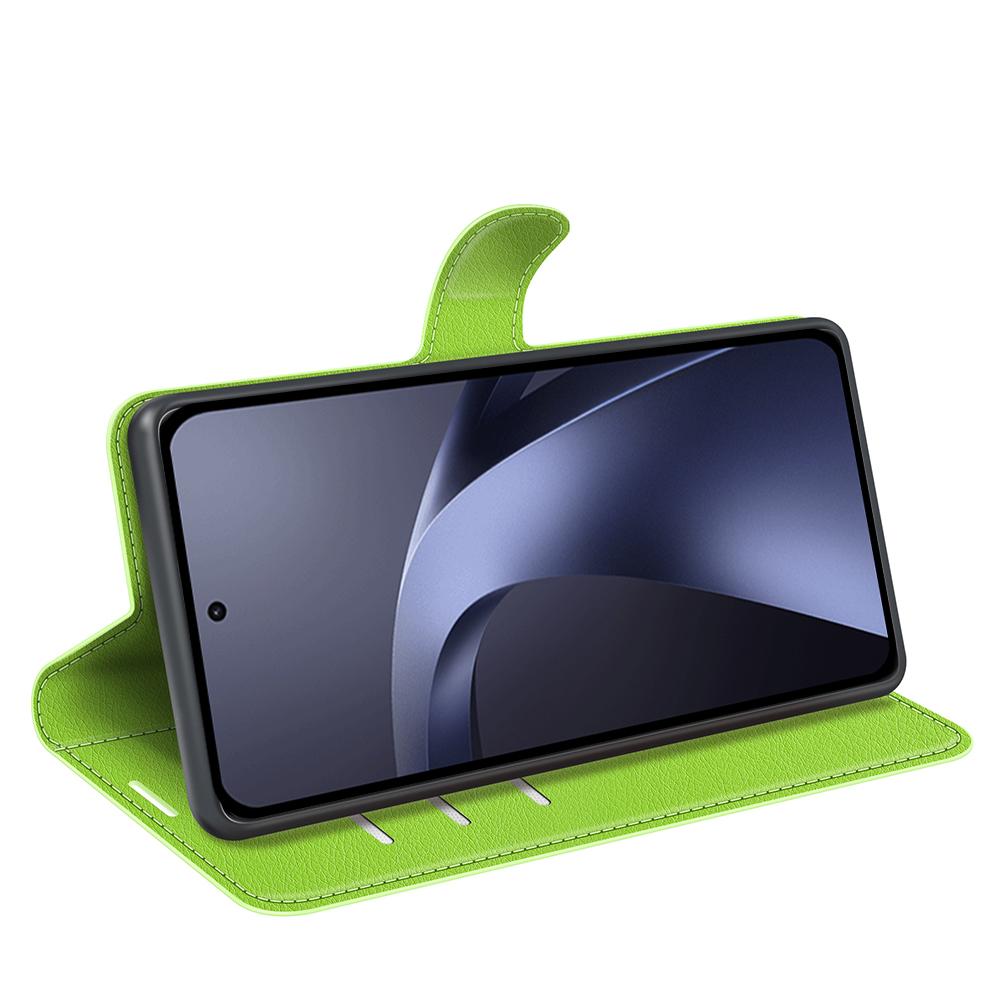 For Xiaomi 17T Pro  5G Litchi Texture Horizontal Flip Leather Phone Case with Holder - Green - SYA002804636I