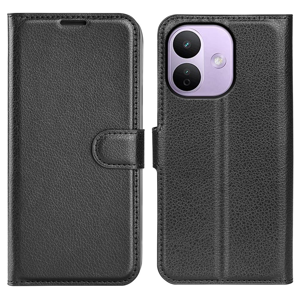 For Redmi Note 17 Pro Max 5G Global 163.4mm Litchi Texture Horizontal Flip Leather Phone Case with Holder - Black - SYA002804639A