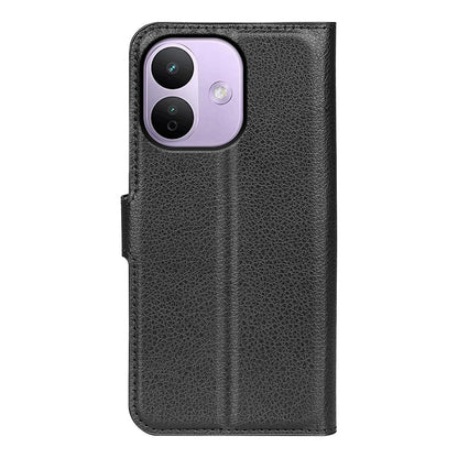 For Redmi Note 17 Pro Max 5G Global 163.4mm Litchi Texture Horizontal Flip Leather Phone Case with Holder - Black - SYA002804639A