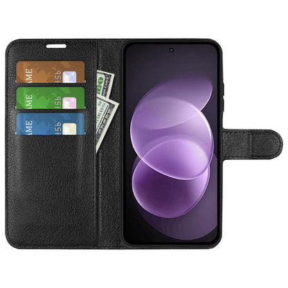 For Redmi Note 17 Pro Max 5G Global 163.4mm Litchi Texture Horizontal Flip Leather Phone Case with Holder - Black - SYA002804639A