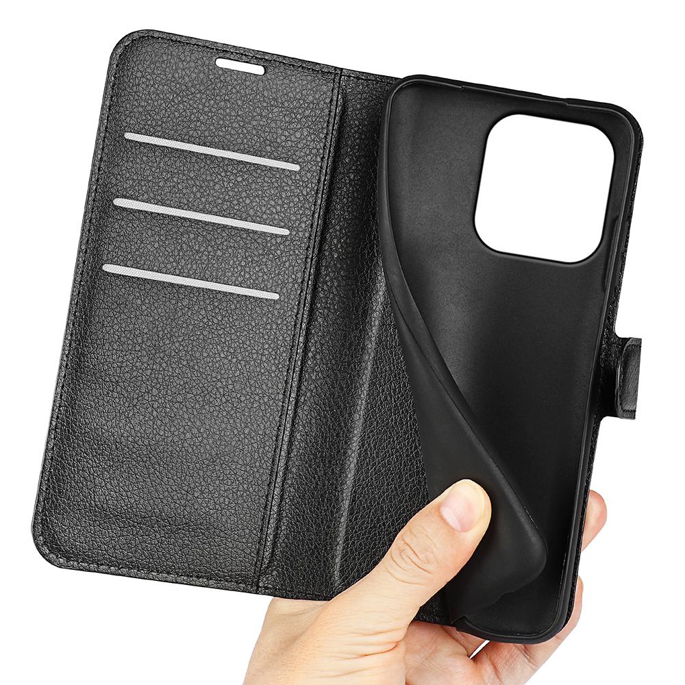 For Redmi Note 17 Pro Max 5G Global 163.4mm Litchi Texture Horizontal Flip Leather Phone Case with Holder - Black - SYA002804639A