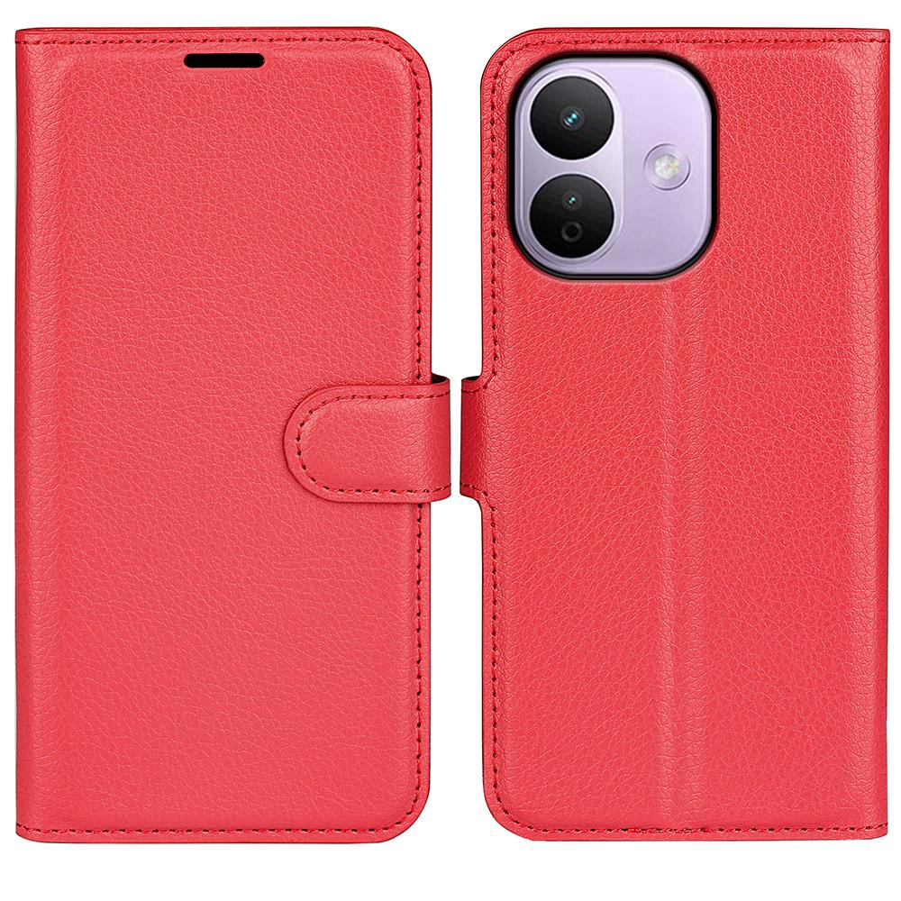 For Redmi Note 17 Pro Max 5G Global 163.4mm Litchi Texture Horizontal Flip Leather Phone Case with Holder - Red - SYA002804639C