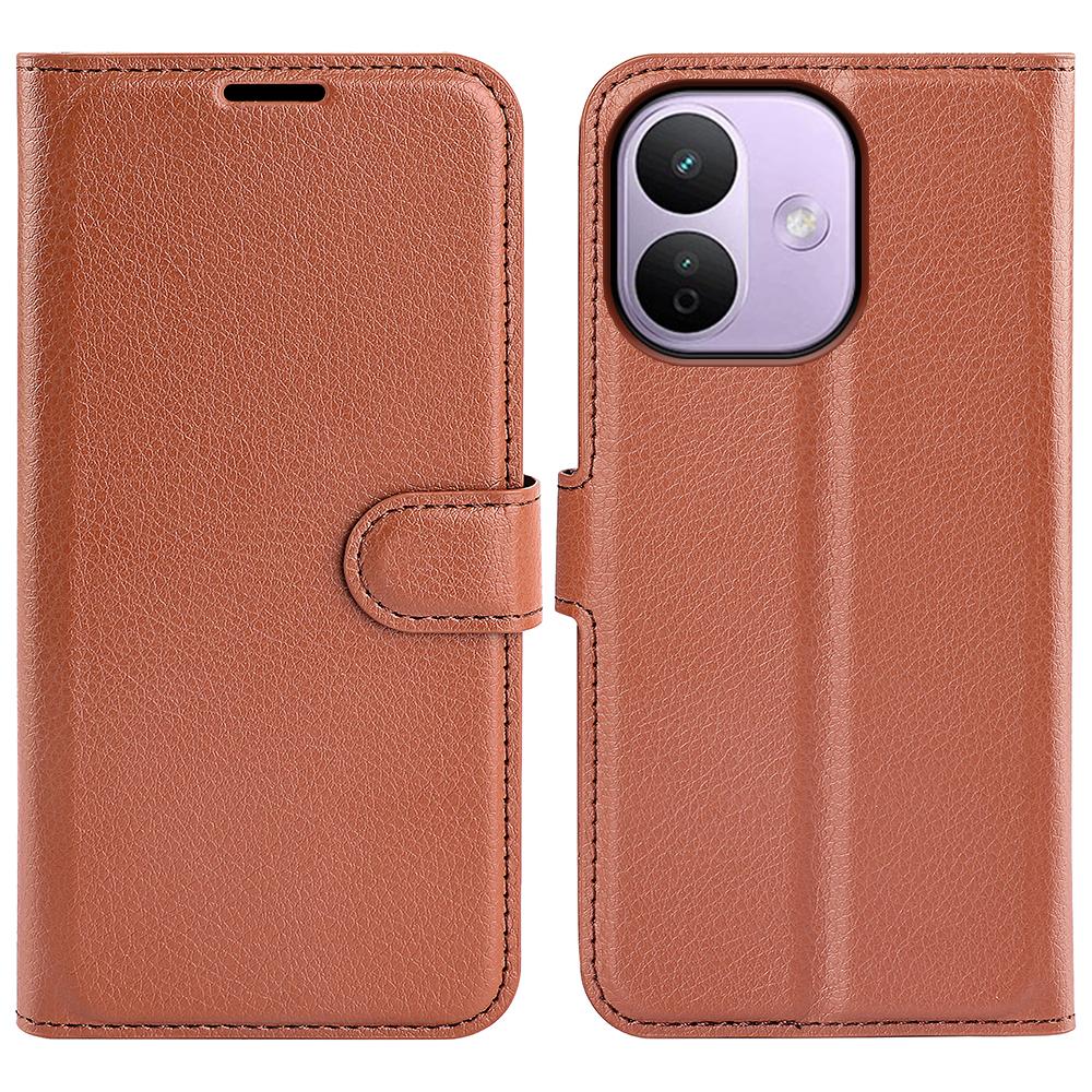 For Redmi Note 17 Pro Max 5G Global 163.4mm Litchi Texture Horizontal Flip Leather Phone Case with Holder - Brown - SYA002804639D