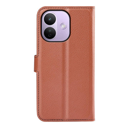 For Redmi Note 17 Pro Max 5G Global 163.4mm Litchi Texture Horizontal Flip Leather Phone Case with Holder - Brown - SYA002804639D