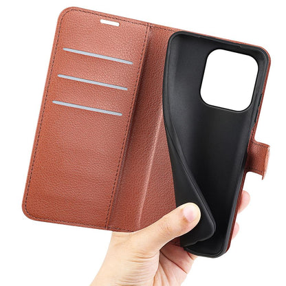 For Redmi Note 17 Pro Max 5G Global 163.4mm Litchi Texture Horizontal Flip Leather Phone Case with Holder - Brown - SYA002804639D