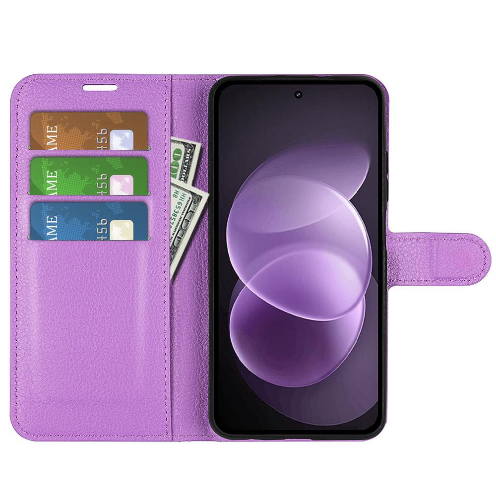 For Redmi Note 17 Pro Max 5G Global 163.4mm Litchi Texture Horizontal Flip Leather Phone Case with Holder - Purple - SYA002804639E