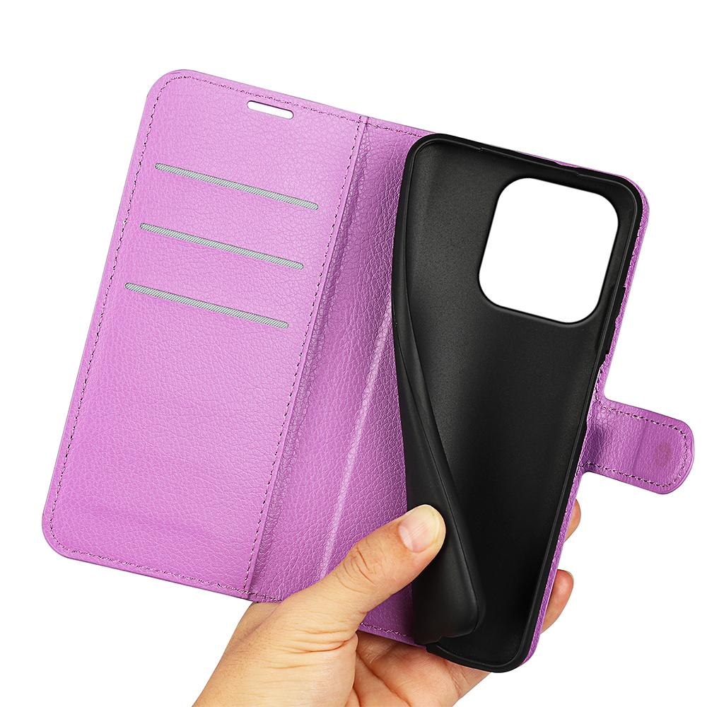 For Redmi Note 17 Pro Max 5G Global 163.4mm Litchi Texture Horizontal Flip Leather Phone Case with Holder - Purple - SYA002804639E