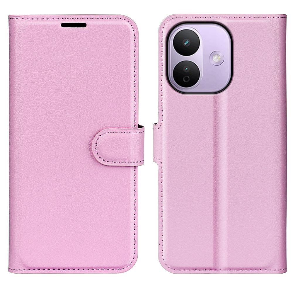 For Redmi Note 17 Pro Max 5G Global 163.4mm Litchi Texture Horizontal Flip Leather Phone Case with Holder - Pink - SYA002804639G