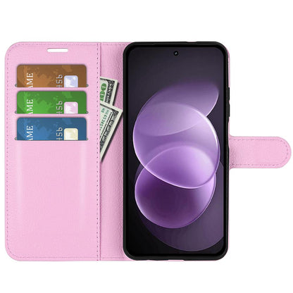 For Redmi Note 17 Pro Max 5G Global 163.4mm Litchi Texture Horizontal Flip Leather Phone Case with Holder - Pink - SYA002804639G