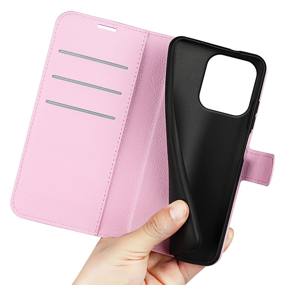 For Redmi Note 17 Pro Max 5G Global 163.4mm Litchi Texture Horizontal Flip Leather Phone Case with Holder - Pink - SYA002804639G