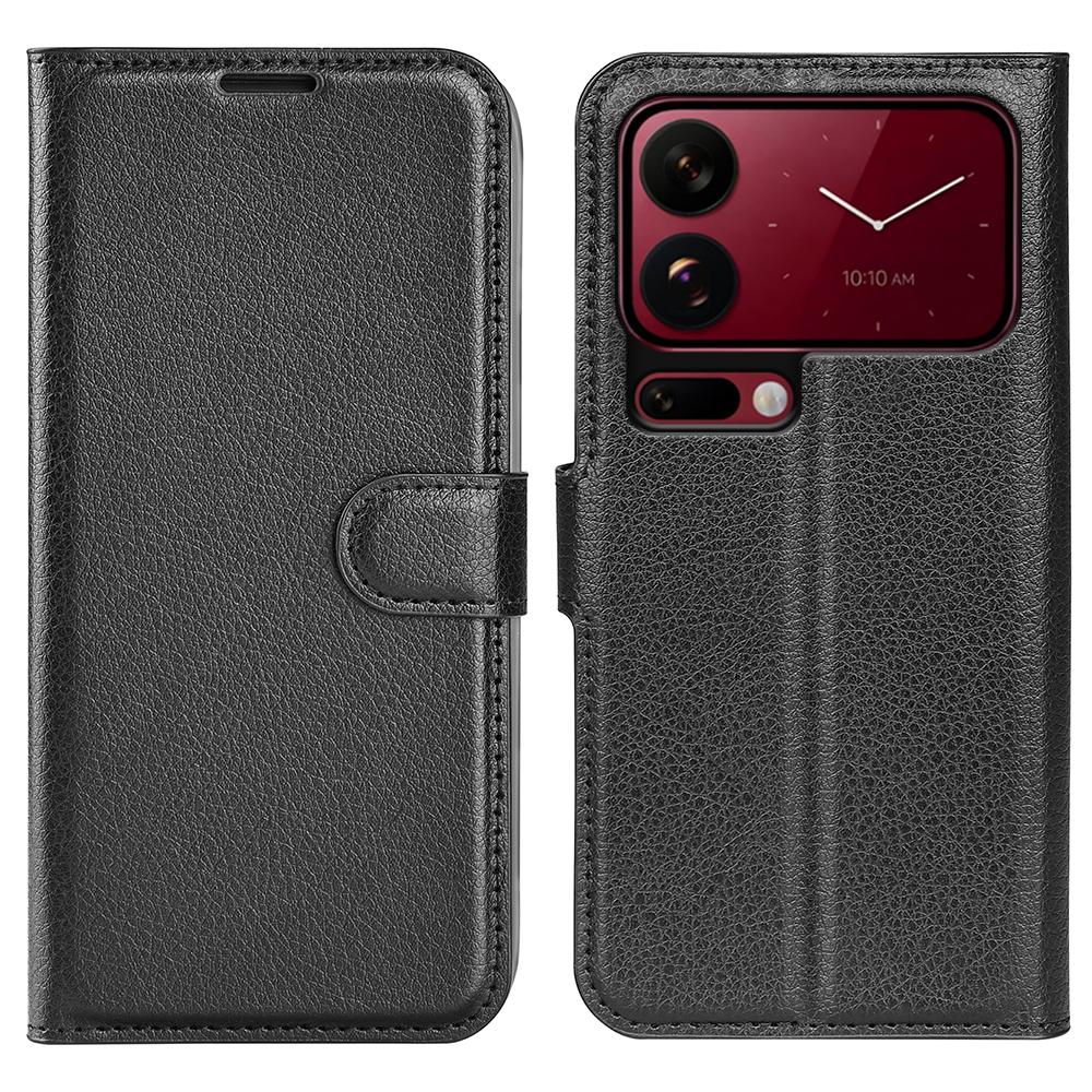For Xiaomi 18 Pro 5G Litchi Texture Horizontal Flip Leather Phone Case with Holder - Black - SYA002804640A