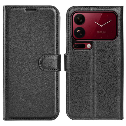 For Xiaomi 18 Pro 5G Litchi Texture Horizontal Flip Leather Phone Case with Holder - Black - SYA002804640A