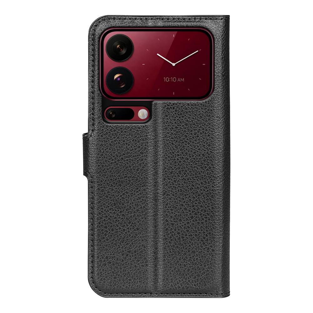 For Xiaomi 18 Pro 5G Litchi Texture Horizontal Flip Leather Phone Case with Holder - Black - SYA002804640A
