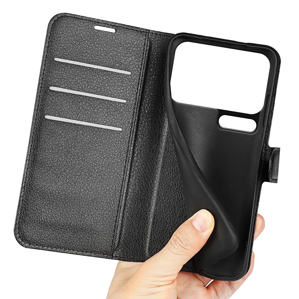 For Xiaomi 18 Pro 5G Litchi Texture Horizontal Flip Leather Phone Case with Holder - Black - SYA002804640A