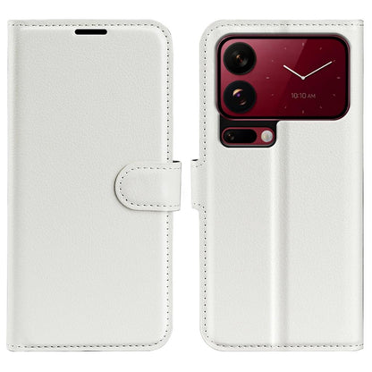 For Xiaomi 18 Pro 5G Litchi Texture Horizontal Flip Leather Phone Case with Holder - White - SYA002804640B