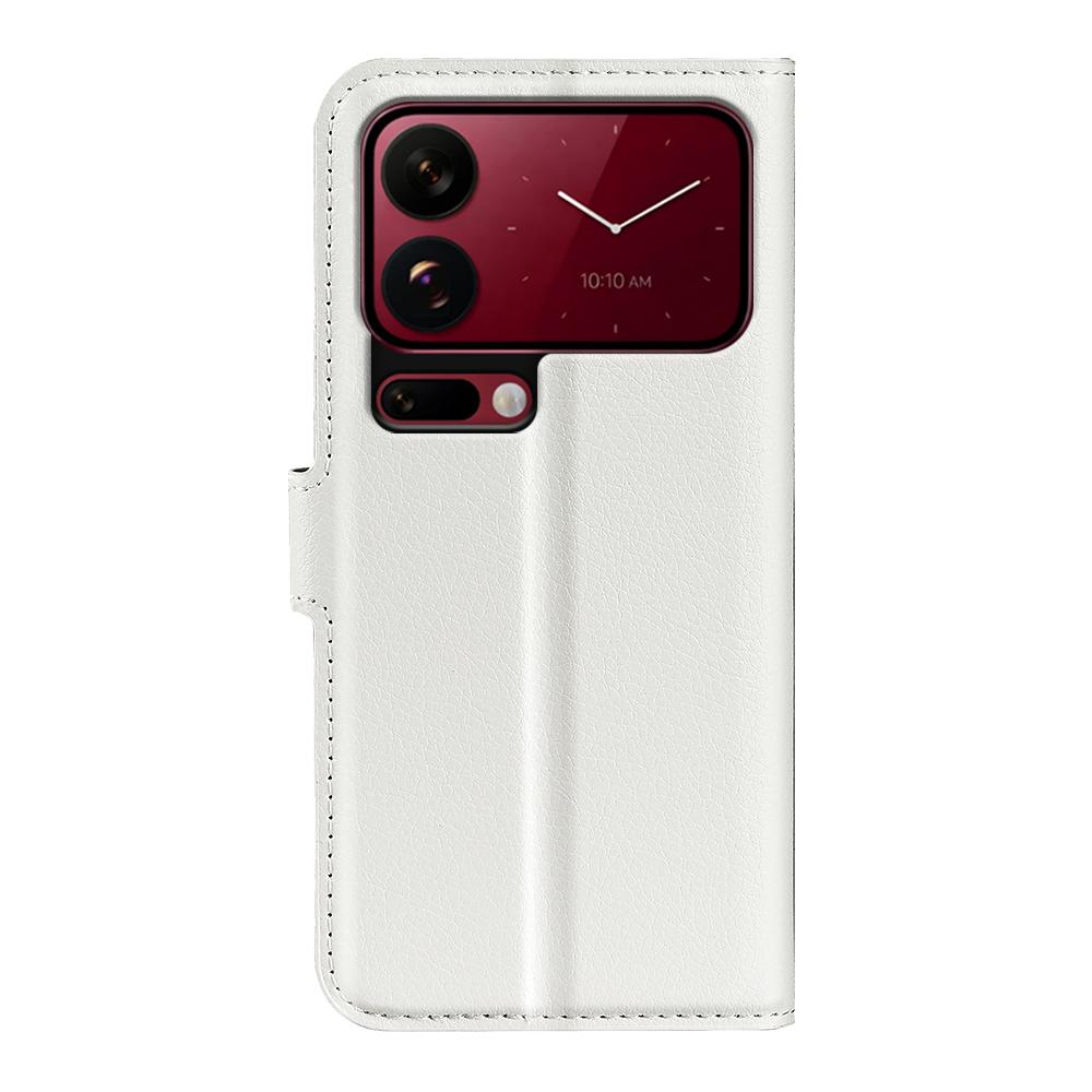 For Xiaomi 18 Pro 5G Litchi Texture Horizontal Flip Leather Phone Case with Holder - White - SYA002804640B