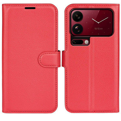 For Xiaomi 18 Pro 5G Litchi Texture Horizontal Flip Leather Phone Case with Holder - Red - SYA002804640C