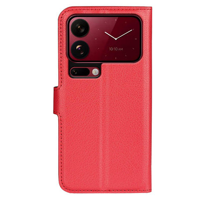 For Xiaomi 18 Pro 5G Litchi Texture Horizontal Flip Leather Phone Case with Holder - Red - SYA002804640C