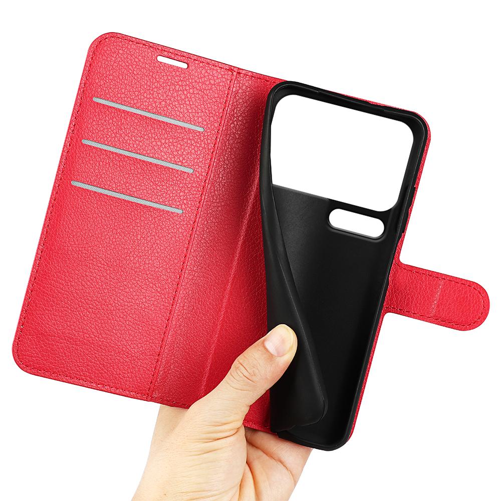 For Xiaomi 18 Pro 5G Litchi Texture Horizontal Flip Leather Phone Case with Holder - Red - SYA002804640C
