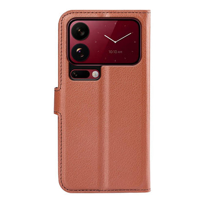 For Xiaomi 18 Pro 5G Litchi Texture Horizontal Flip Leather Phone Case with Holder - Brown - SYA002804640D