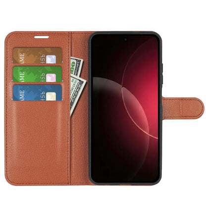 For Xiaomi 18 Pro 5G Litchi Texture Horizontal Flip Leather Phone Case with Holder - Brown - SYA002804640D