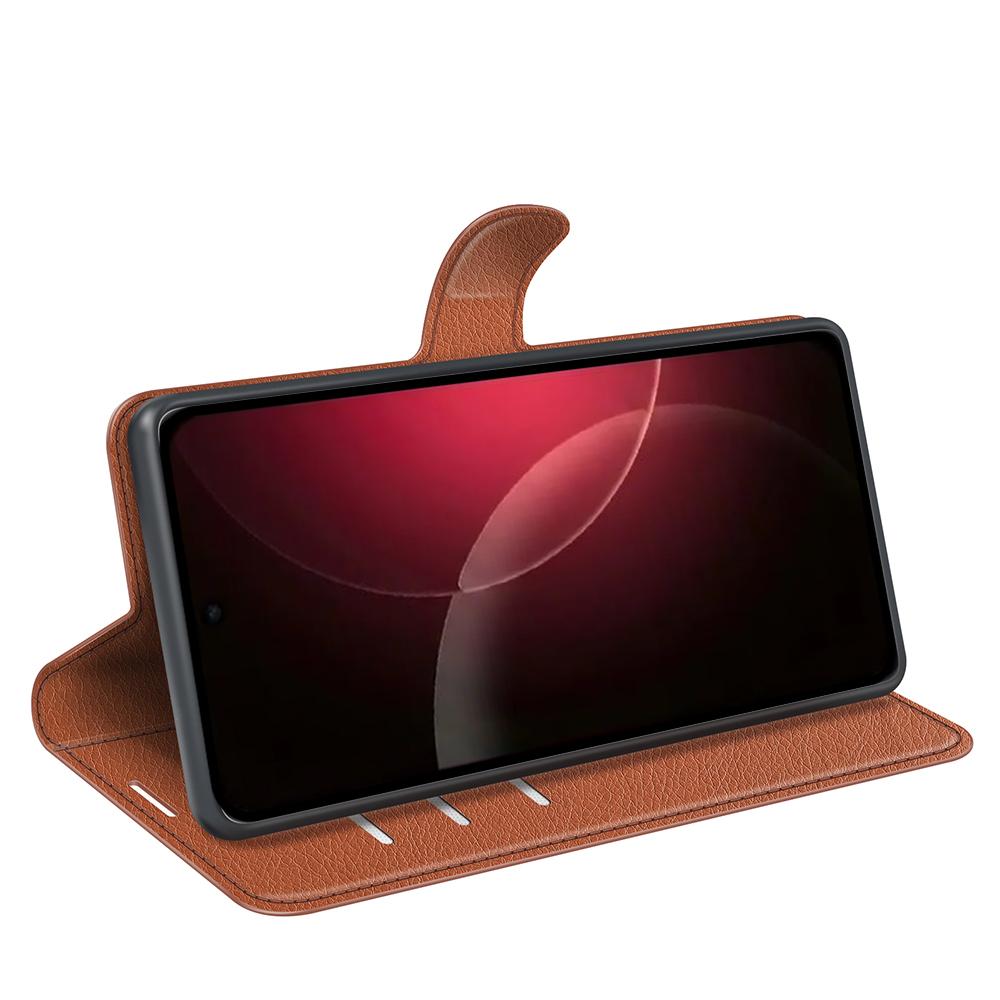 For Xiaomi 18 Pro 5G Litchi Texture Horizontal Flip Leather Phone Case with Holder - Brown - SYA002804640D