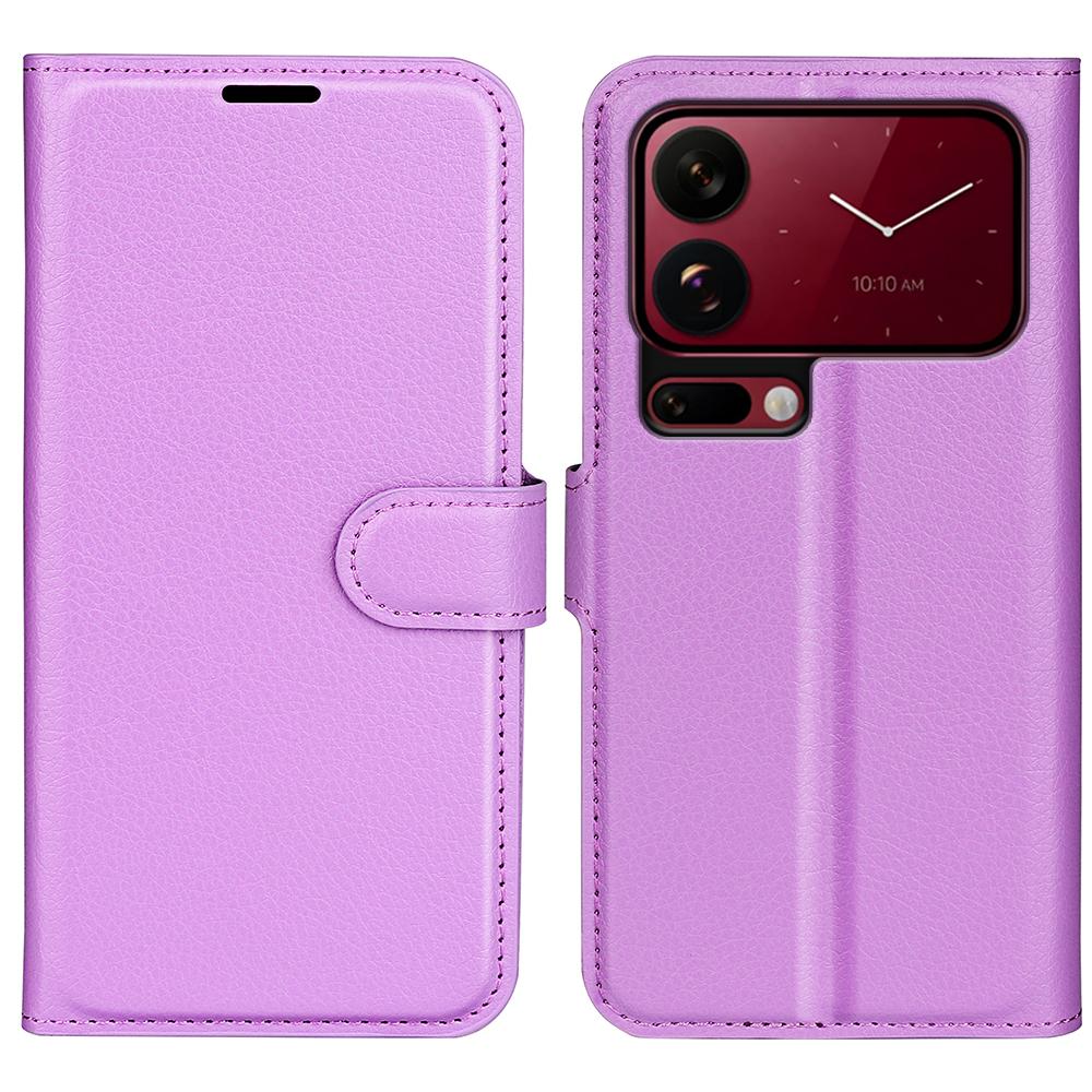 For Xiaomi 18 Pro 5G Litchi Texture Horizontal Flip Leather Phone Case with Holder - Purple - SYA002804640E