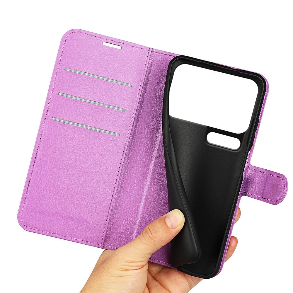 For Xiaomi 18 Pro 5G Litchi Texture Horizontal Flip Leather Phone Case with Holder - Purple - SYA002804640E
