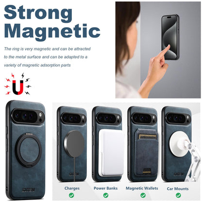 For Google Pixel 11 Suteni G3 Oil Wax 360 Rotation Holder MagSafe Back Phone Case - Blue - SYA002805416C