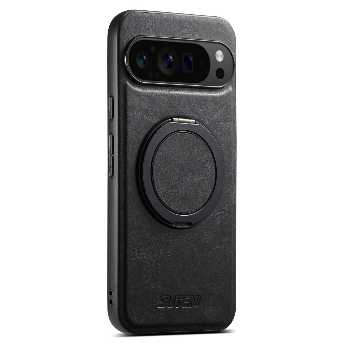 For Google Pixel 11 Pro Suteni G3 Oil Wax 360 Rotation Holder MagSafe Back Phone Case - Black - SYA002805417A