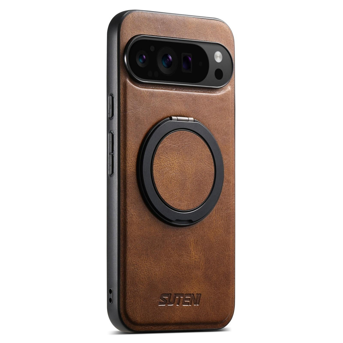 For Google Pixel 11 Pro Suteni G3 Oil Wax 360 Rotation Holder MagSafe Back Phone Case - Brown - SYA002805417B