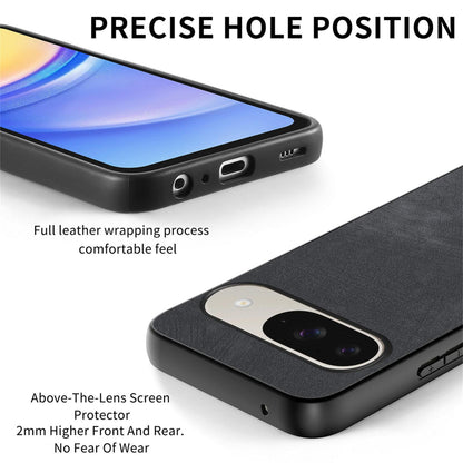 For Google Pixel 11 Vintage Leather PC Back Cover Phone Case - Black - SYA002808306B