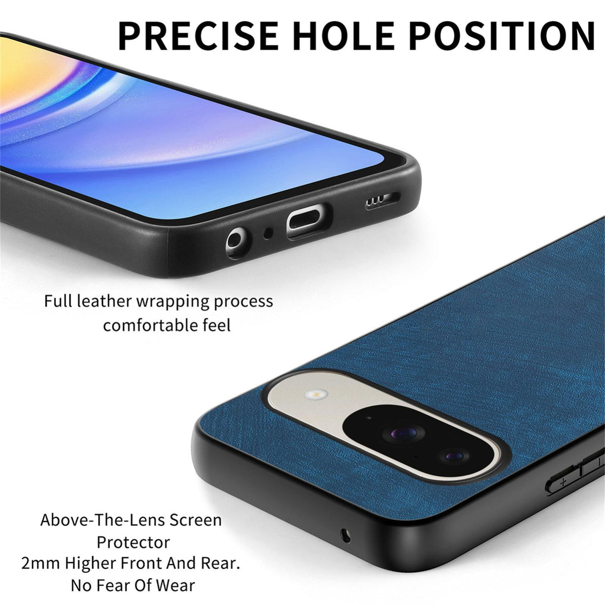 For Google Pixel 11 Vintage Leather PC Back Cover Phone Case - Blue - SYA002808306C